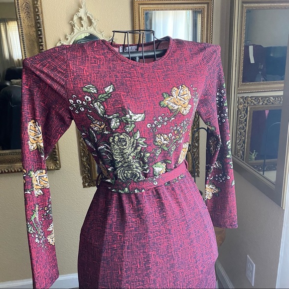 Floral Maxi Long Sleeve Dress - Picture 1 of 7